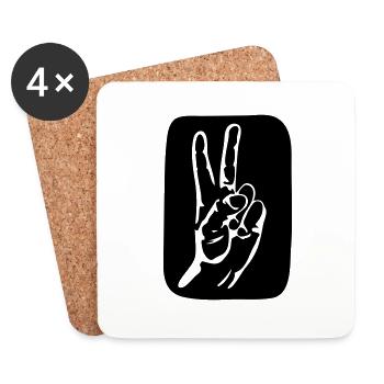 peace hand - Untersetzer (4er-Set) - Weiß - Vorne