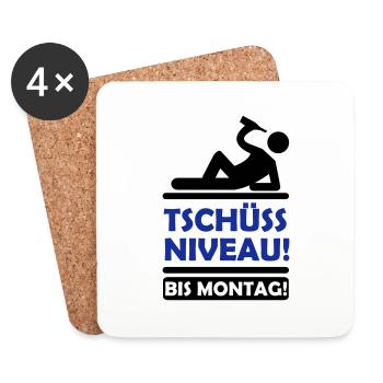 tschuess_niveau_2 - Untersetzer (4er-Set) - Weiß - Vorne