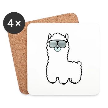 lama_002 - Coasters (set of 4) - white - Front