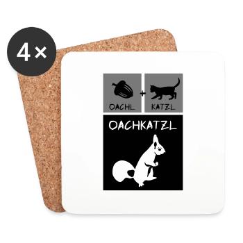 Eichhörnchen - Oachkatzl - Untersetzer (4er-Set) - Weiß - Vorne