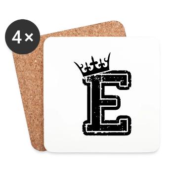 buchstabe_e_king - Untersetzer (4er-Set) - Weiß - Vorne
