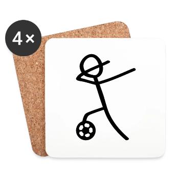 dabbing fussball man - Untersetzer (4er-Set) - Weiß - Vorne