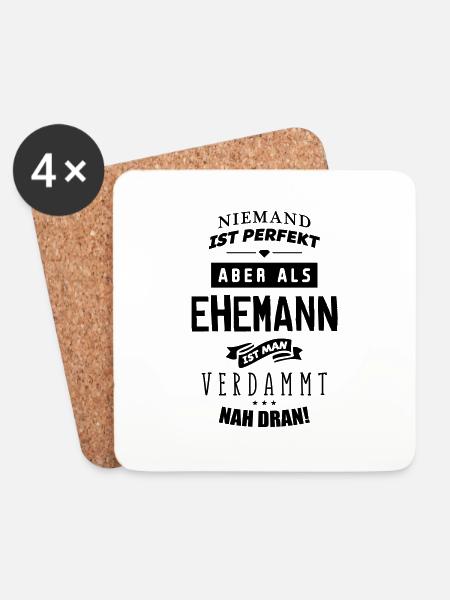 niemand ist perfekt ehemann - Untersetzer (4er-Set) - Weiß