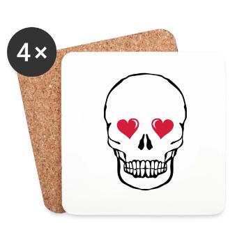 skull love 002 - Coasters (set of 4) - white - Front