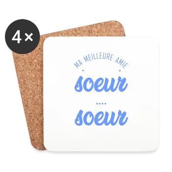 ma meilleure amie est ma soeur de coeur - Untersetzer (4er-Set) - Weiß - Vorne