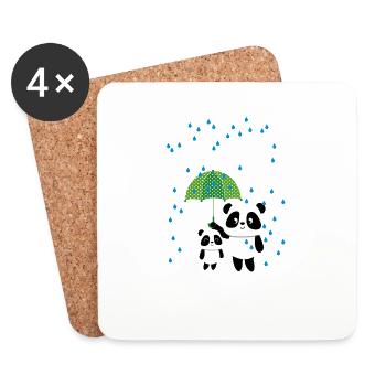 Bester großer Bruder Panda Geschwister Jungs - Untersetzer (4er-Set) - Weiß - Vorne