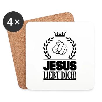 jesus_liebt_dich_001 - Untersetzer (4er-Set) - Weiß - Vorne