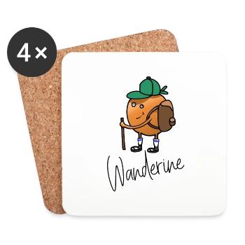 Die Wanderine, Geschenkidee zum Wandern - Untersetzer (4er-Set) - Weiß - Vorne