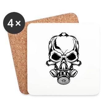 Biohazard Skull - Coasters (set of 4) - white - Front