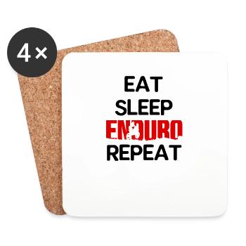 Enduro Eat sleep repeat - Coasters (set of 4) - white - Front