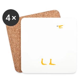 Laughing goose design - Coasters (set of 4) - white - Front