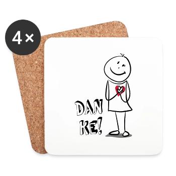 Danke - Untersetzer (4er-Set) - Weiß - Vorne