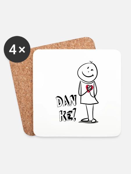 Danke - Untersetzer (4er-Set) - Weiß