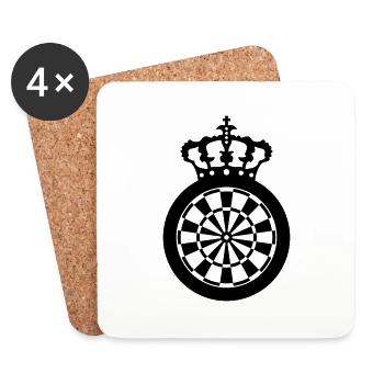 Jeu de fléchettes Crown - Dessous de verre (lot de 4) - blanc - Devant