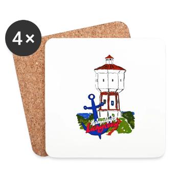 Mein Heimathafen Langeoog - Untersetzer (4er-Set) - Weiß - Vorne