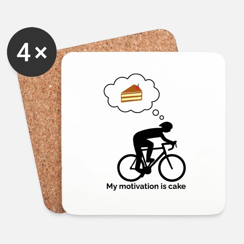 My motivation is cake - Untersetzer (4er-Set) - Weiß