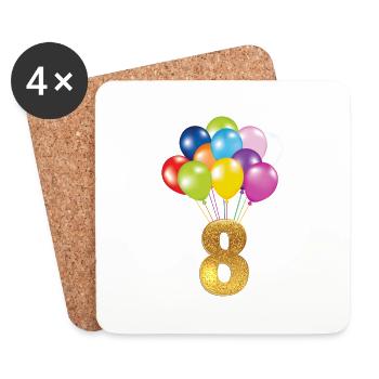 8 kinder Geburtstag happy birthday - Untersetzer (4er-Set) - Weiß - Vorne