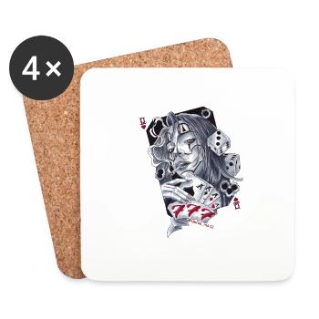 Lucky Seven7 Custom Tattoo Design Stavros_ink32 - Coasters (set of 4) - white - Front