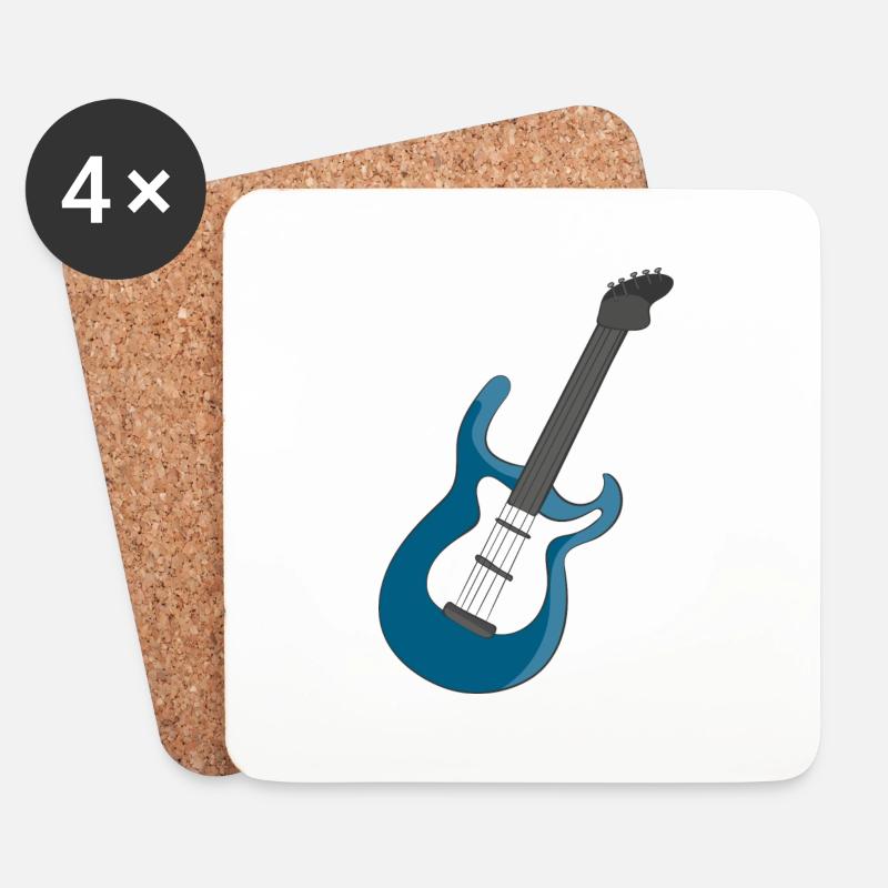 E-Gitarre - Untersetzer (4er-Set) - Weiß