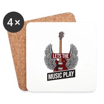 Blue-Let`s Rock - Untersetzer (4er-Set) - Weiß - Vorne