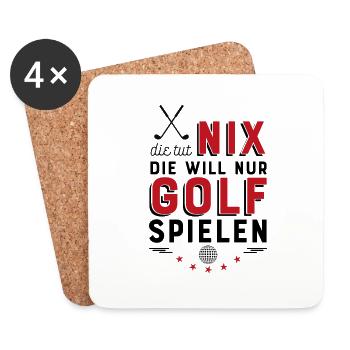 Golf spielen - Untersetzer (4er-Set) - Weiß - Vorne