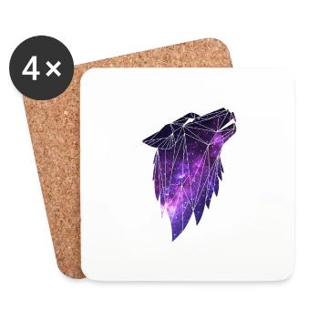 Geometry Galaxy Wolf - Coasters (set of 4) - white - Front