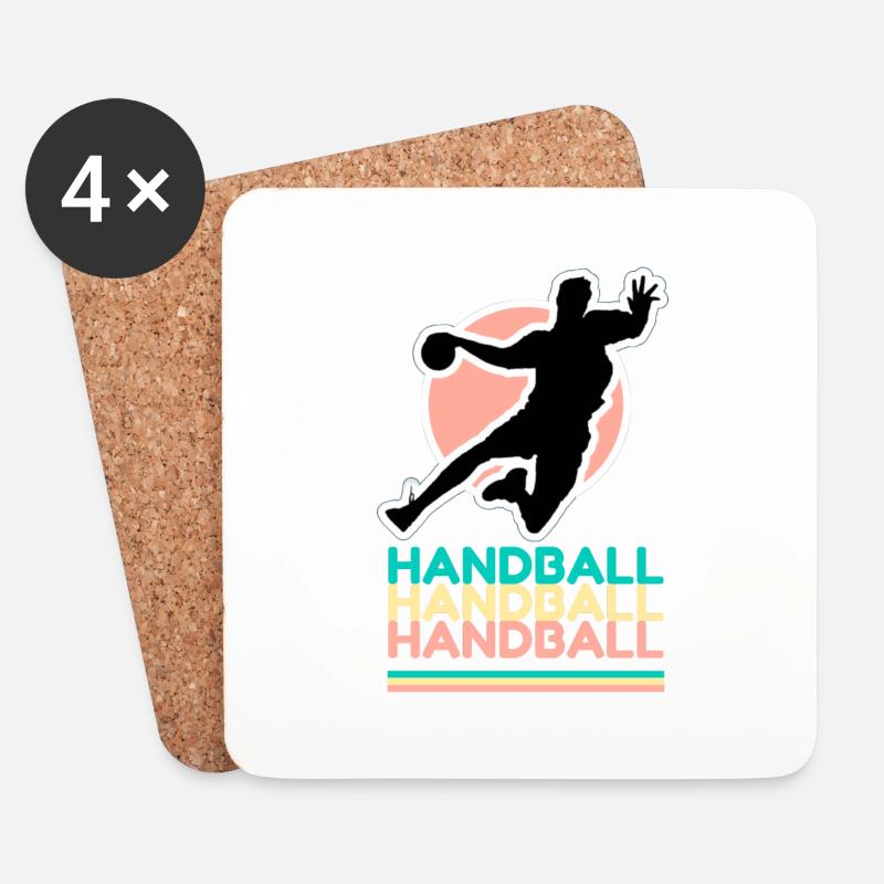 Handball, handball, handball - Untersetzer (4er-Set) - Weiß
