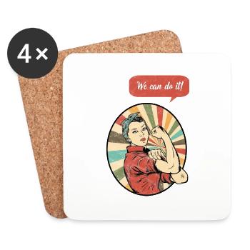 Women Power. Nous pouvons le faire - Dessous de verre (lot de 4) - blanc - Devant
