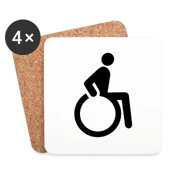 fauteuil roulant - Dessous de verre (lot de 4) - blanc - Devant