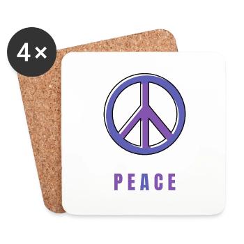 Peace-Zeichen Friedenssymbol tolerant weltoffen - Untersetzer (4er-Set) - Weiß - Vorne