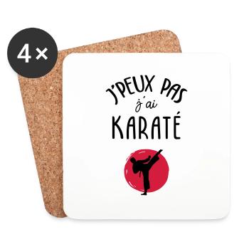 J'peux pas j'ai karaté - Dessous de verre (lot de 4) - blanc - Devant