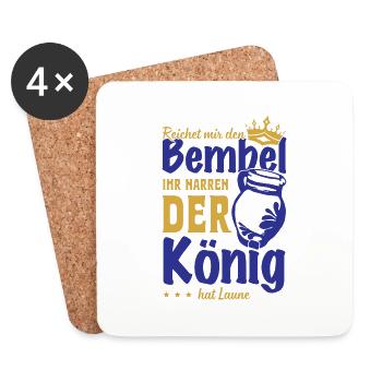 König Äppelwoi Apfelwein Hessen Hessisch Babbel - Untersetzer (4er-Set) - Weiß - Vorne