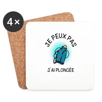 je peux pas j ai plongée - Dessous de verre (lot de 4) - blanc - Devant