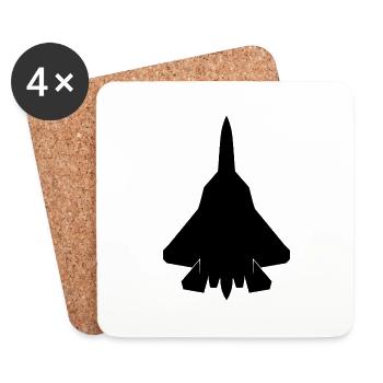 Russian Sukoi Su-57, Sukhoi Su-57 military jet - Coasters (set of 4) - white - Front