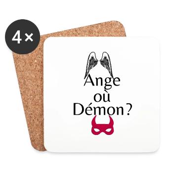 Ange où Démon? - Dessous de verre (lot de 4) - blanc - Devant