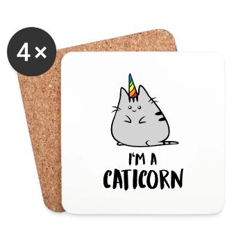 I Am A Caticorn - Coasters (set of 4) - white - Front