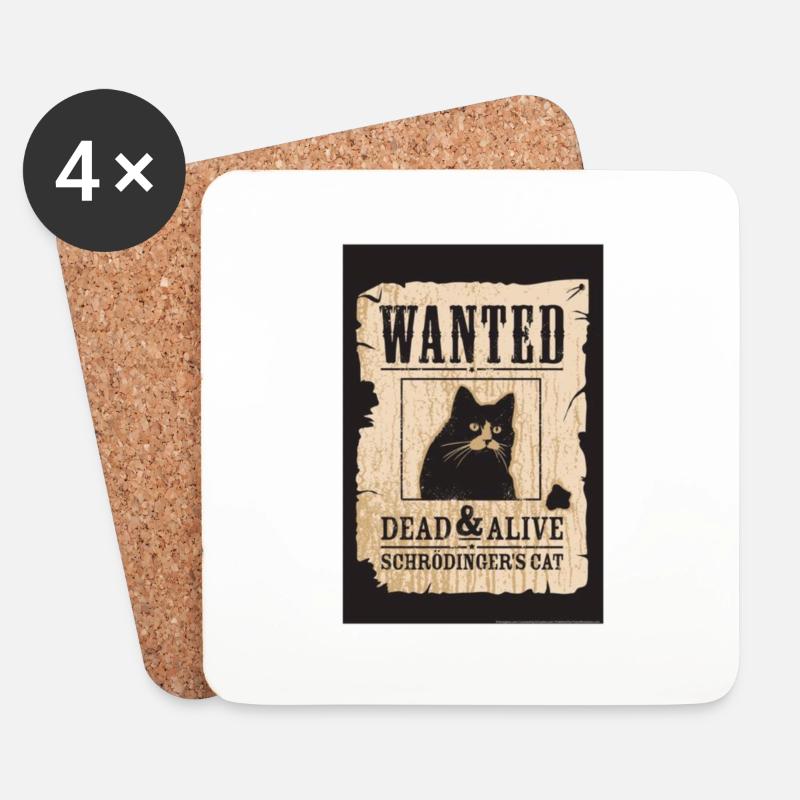Schrodinger's Cat - Coasters (set of 4) - white