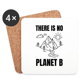 there is no planet b - Dessous de verre (lot de 4) - blanc - Devant