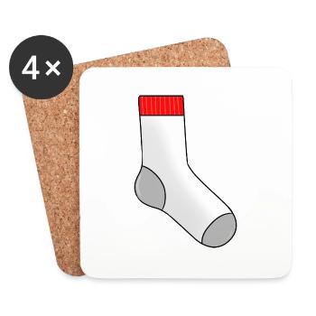 Socke - Untersetzer (4er-Set) - Weiß - Vorne