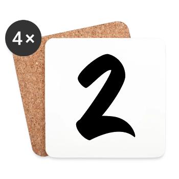 2 - Dessous de verre (lot de 4) - blanc - Devant