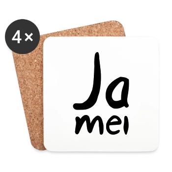 Ja mei - Untersetzer (4er-Set) - Weiß - Vorne