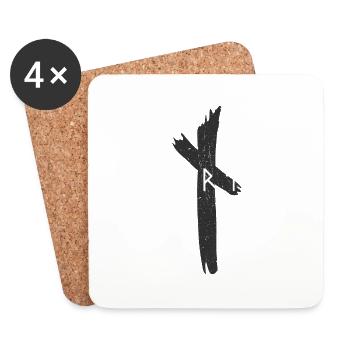 North North Viking Runes Walhalla Odin - Coasters (set of 4) - white - Front
