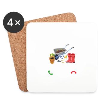 Le jardinage M'appelle Cadeau Amoureux Jardinage - Dessous de verre (lot de 4) - blanc - Devant