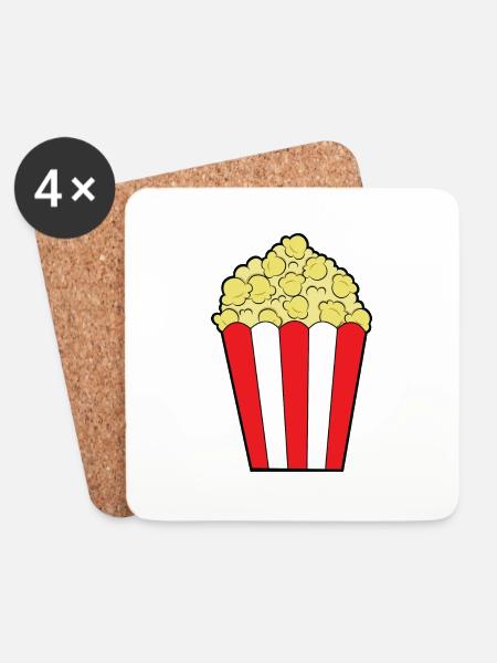 Popcorn - Untersetzer (4er-Set) - Weiß