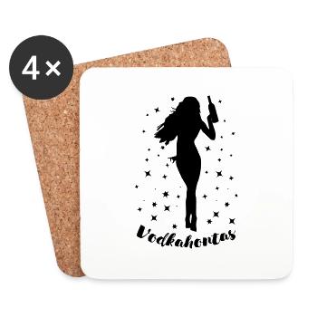 Vodkahontas Braut Geschenk Hochzeit Ehemann - Untersetzer (4er-Set) - Weiß - Vorne