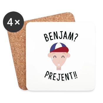 Benjam préjent - Dessous de verre (lot de 4) - blanc - Devant