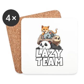 Faulheit Panda Faultier Koala Katze - Untersetzer (4er-Set) - Weiß - Vorne