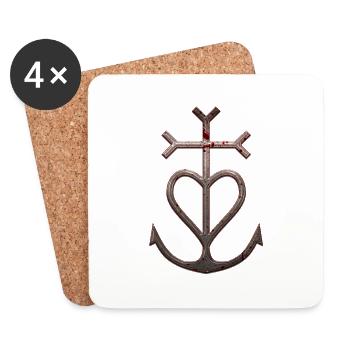 Camargue-Kreuz derGardianer - Untersetzer (4er-Set) - Weiß - Vorne