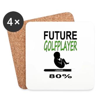 futur joueur de golf 80% cadeau bébé né - Dessous de verre (lot de 4) - blanc - Devant