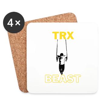 TRX Sport Gift Gift Idea Entraînement Entraînement - Dessous de verre (lot de 4) - blanc - Devant